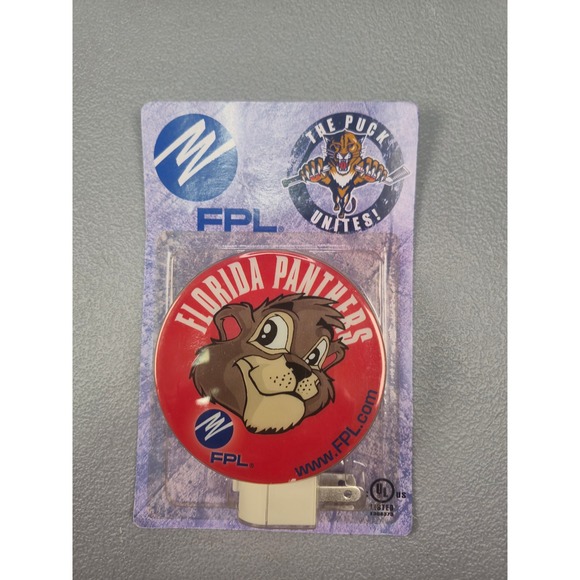 Other - Florida Panthers NHL FPL The Puck Unites Night Light Mascot Red Plug In NEW